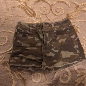 Camo jean shorts